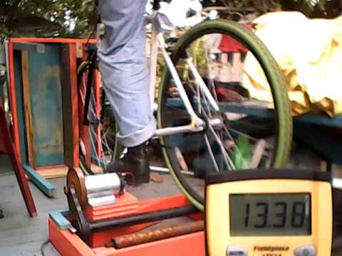 Bicycle Generator Built into Patio Table that comes apart [video]