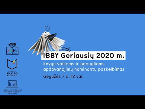 Lietuvos nacionalinė biblioteka. IBBY geriausių 2020 m. knygų vaikams ir paaugliams premijų nominantų paskelbimas