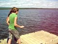 Me and Keri jumping into a lake fully clothed