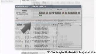 CBS Fantasy Football Commissioner League Draft Room Tutorial 