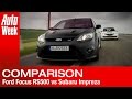 Ford Focus RS500 vs Subaru Impreza WRX STI Roadtest (english subtitled)