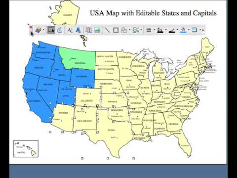 map of us states and canadian provinces. Editable USA and Canada
