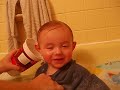Funny Baby Falling Asleep in Tub - Joseph Maxim Happy Teepy Boy