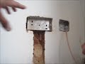 How to fit a flush double metal back box and double socket into a solid brick wall