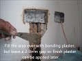 How to fit a flush double metal back box and double socket into a solid brick wall