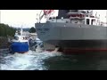 Cement Carrier Ship Crashes into Boats in Norway