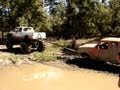 FORD 4X4 MUD TRUCK MEGA STUCK!! Pulled out by TWO CHEVY SILVERADO'S ON ...