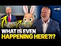 Donald Trump MAKES CONCERNING REMARKS ABOUT EASTER Standing Next to Propaganda Bunny!!!