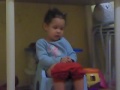 funny..baby girl falling a sleep on the toilet :D