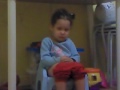 funny..baby girl falling a sleep on the toilet :D