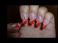 Simply orange+red+white nail art / Jednoduché oranžovo-červeno-bílé nehty