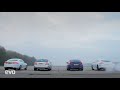 Drag race- BMW M5 v Porsche Panamera S v Mercedes E63 AMG v Jaguar XFR - evo exclusive