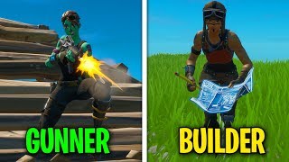 1 person builds, 1 person shoots (duo challenge)