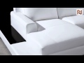 Soho Modern White Leather Sectional Sofa VG2T0537