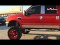 Candy Red Ford F-350 Super Duty Truck lifted on 24's - 1080p HD