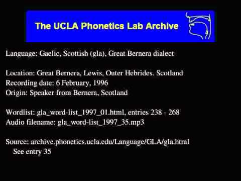 Gaelic, Scottish audio: gla_word-list_1997_35