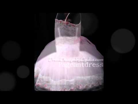 E1352Glitzy Little Pageant White Purple Cupcake Dress Wedding Flower Girl 