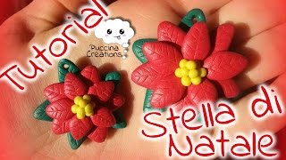 Orecchini fai da te in FIMO - motivo stella di Natale