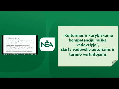 Nacionalinė švietimo agentūra. Kultūrinės ir kūrybiškumo kompetencijų raiška vadovėlyje