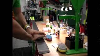 CERA F WAXING DEMO, POWDER, BLOCK AND LIQUID. SWIX, EDGEWISE