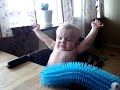 Funny baby get scared!