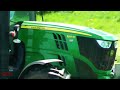 Silage '13 - Mowing by the River. - John Deere 6210R with Triples.