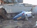 tank crushes car 24 - Peugeot 106