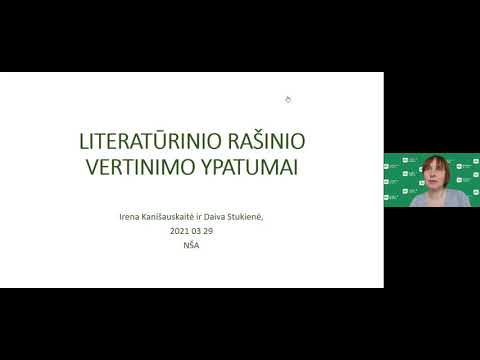 Nacionalinė švietimo agentūra. Nuotolinė konsultacija „Literatūrinio rašinio vertinimo ypatumai“