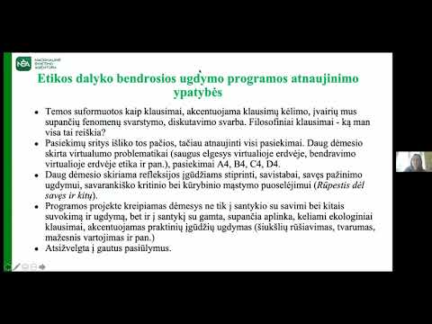 Nacionalinė švietimo agentūra. Bendrųjų programų atnaujinimas. Dorinio ugdymo Bendrųjų programų projektų pristatymas