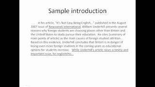 How to introduce a critique essay