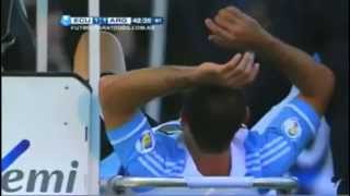 Mascherano Kicks The Medical Transporter ! Argentina 1-1 Ecuador WCQ 2014