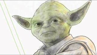 Drawing Of Yoda Star Wars スター ウォーズ ヨーダの似顔絵を描く Youtube