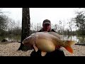 Carp fishing in France - Winter session with 30lb mirror carp in Feb 2013