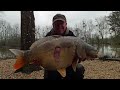 Carp fishing in France - Winter session with 30lb mirror carp in Feb 2013