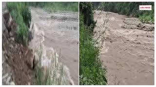 राजौरी: भारी बारिश के कारण दरहाली नदी उफान पर, प्रशासन ने लोगों को किया अलर्ट