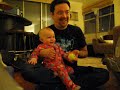 Baby Olive laughing at tennis ball, funny!