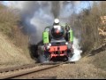 Parní lokomotiva 213.902 (BS 200) opouští Zadní Třebaň, Masopust 2006