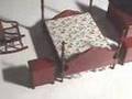 Dollhouse Furniture Mahogany Bedroom Set