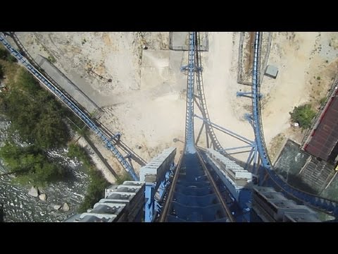 Mr Freeze Reverse Blast Front Seat on-ride HD POV Six Flags St. Louis