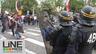news et reportageViolents incidents Trocadero Champs ElysÃ©es PSG / Paris 13 mai 2013 Â©Line Press en replay vidéo