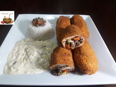 أروع كوردون بلو (لفائف أو رولات الدجاج) بطريقتي الخاصة محشي باللحمة والخضار والجبنة مع صوص المشروم