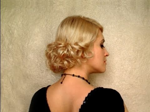 Wedding hairstyle for short hair Curly prom hairdo Easy updo for medium long