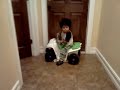 Funny Baby Dare Devil Riding ATV Dirt Bike! 14 months! Funny