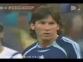 Debut de Lionel Messi en la Seleccion Argentina, Y jugadas!