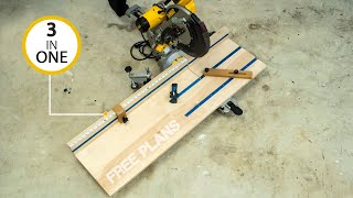 3 in 1 miter saw station (must have WOODWORKING jig) Free Plans