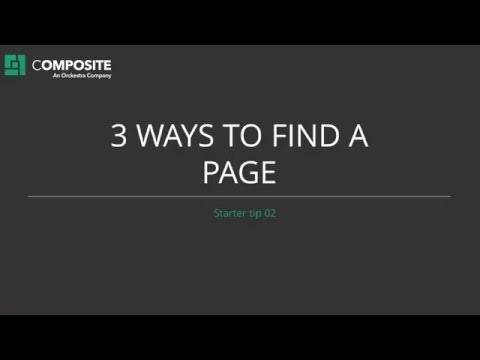 Starter tip 02: Finding the page