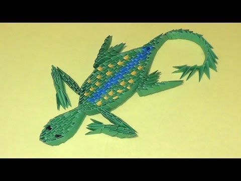 Ящерица из оригами схема Ящерица из оригами схема