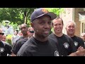 Hero's welcome for Lt. Andre Kelley, firefighter injured blaze