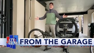 Stephen Colbert Changes A Bike Inner Tube