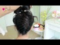 Upside Down French Braid Hair Bow + Sock Bun Updo Hair Tutorial - Bebexo